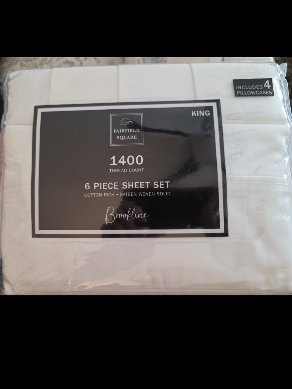 Fairfield Square/style Brookline White King 6-Piece Sheet Set